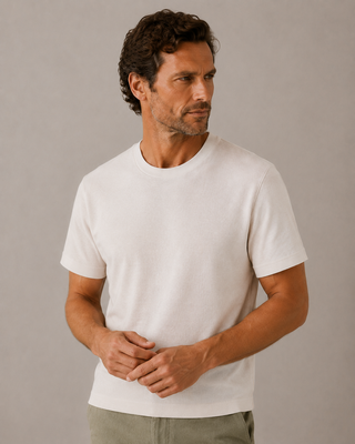 Pique Cotton Blend Knit T-Shirt