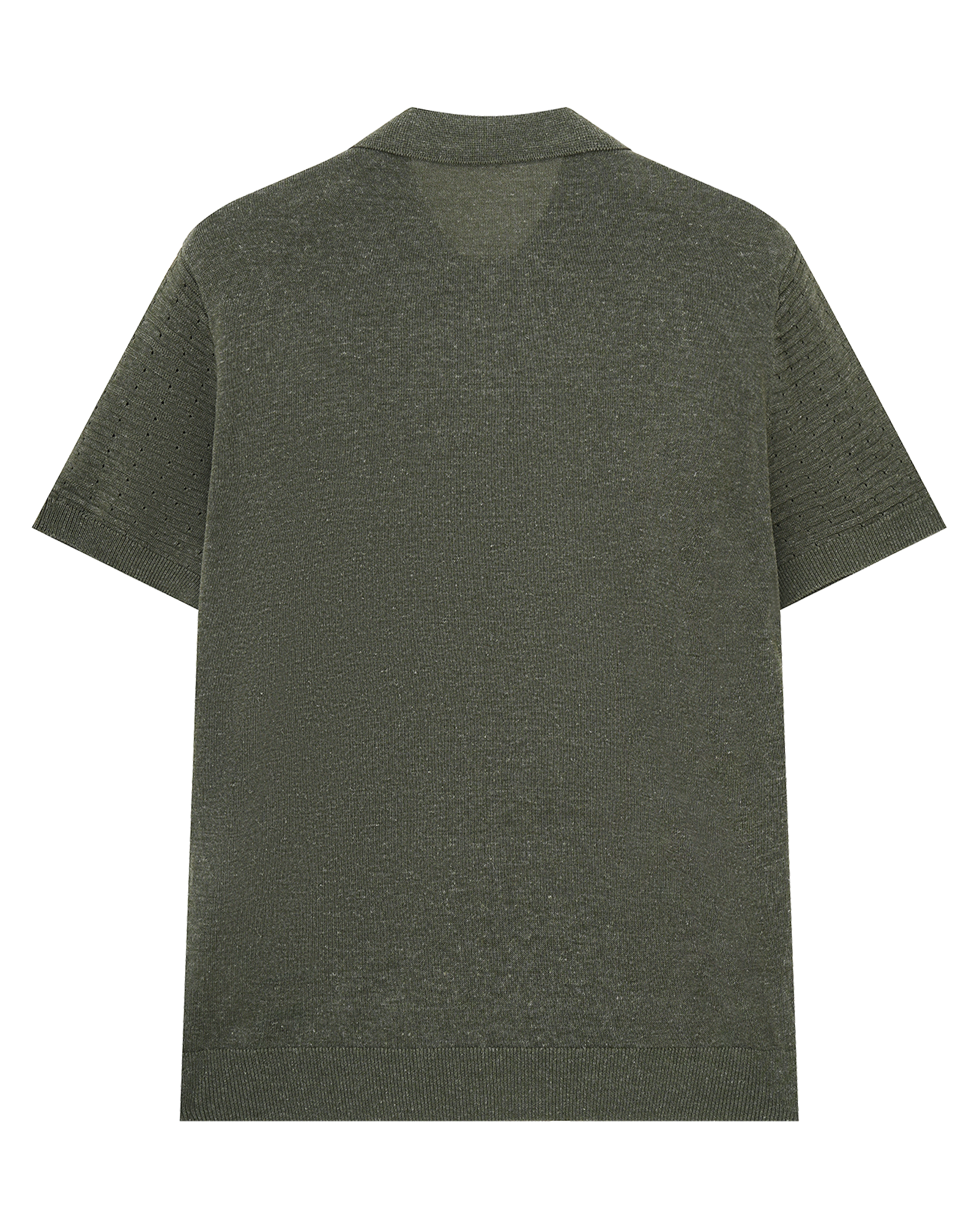 Open Knit Linen Polo T-Shirt