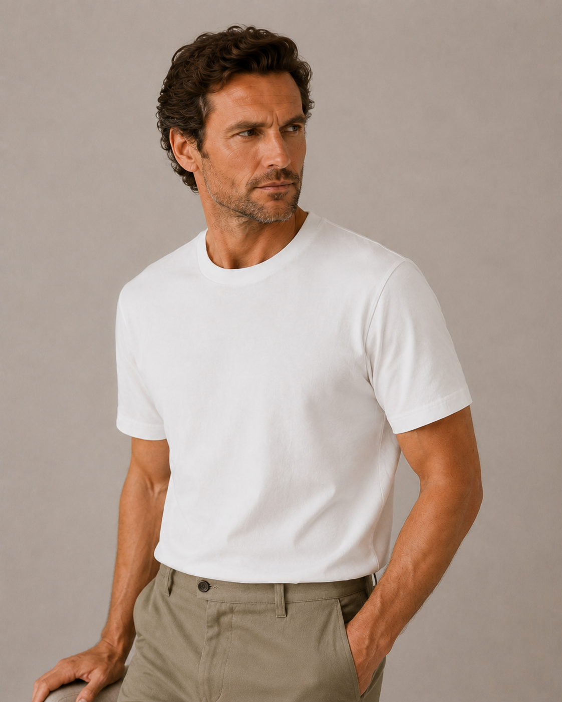 Soft Silk Cotton Knit T-Shirt