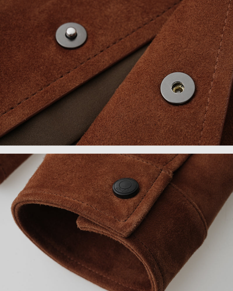 Retro Caramel 100% Sheepskin Turn-Down Collar Jacket