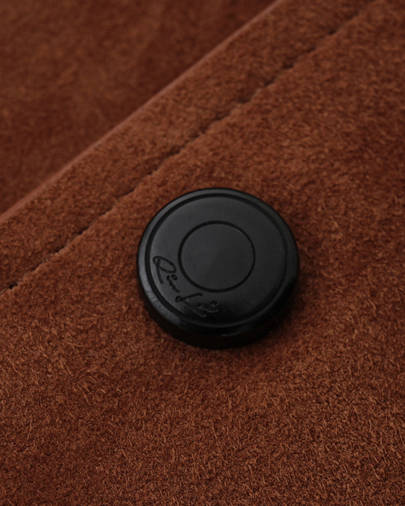 Retro Caramel 100% Sheepskin Turn-Down Collar Jacket