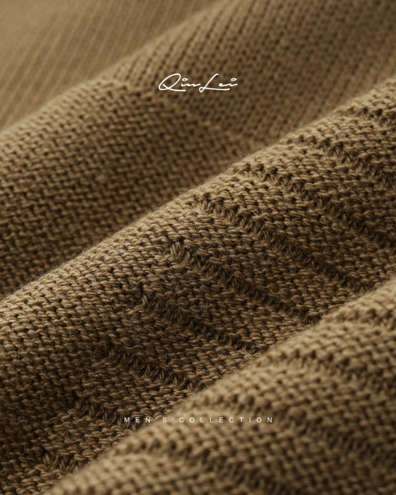 9-Gauge Textured Wool Knit Cardigan