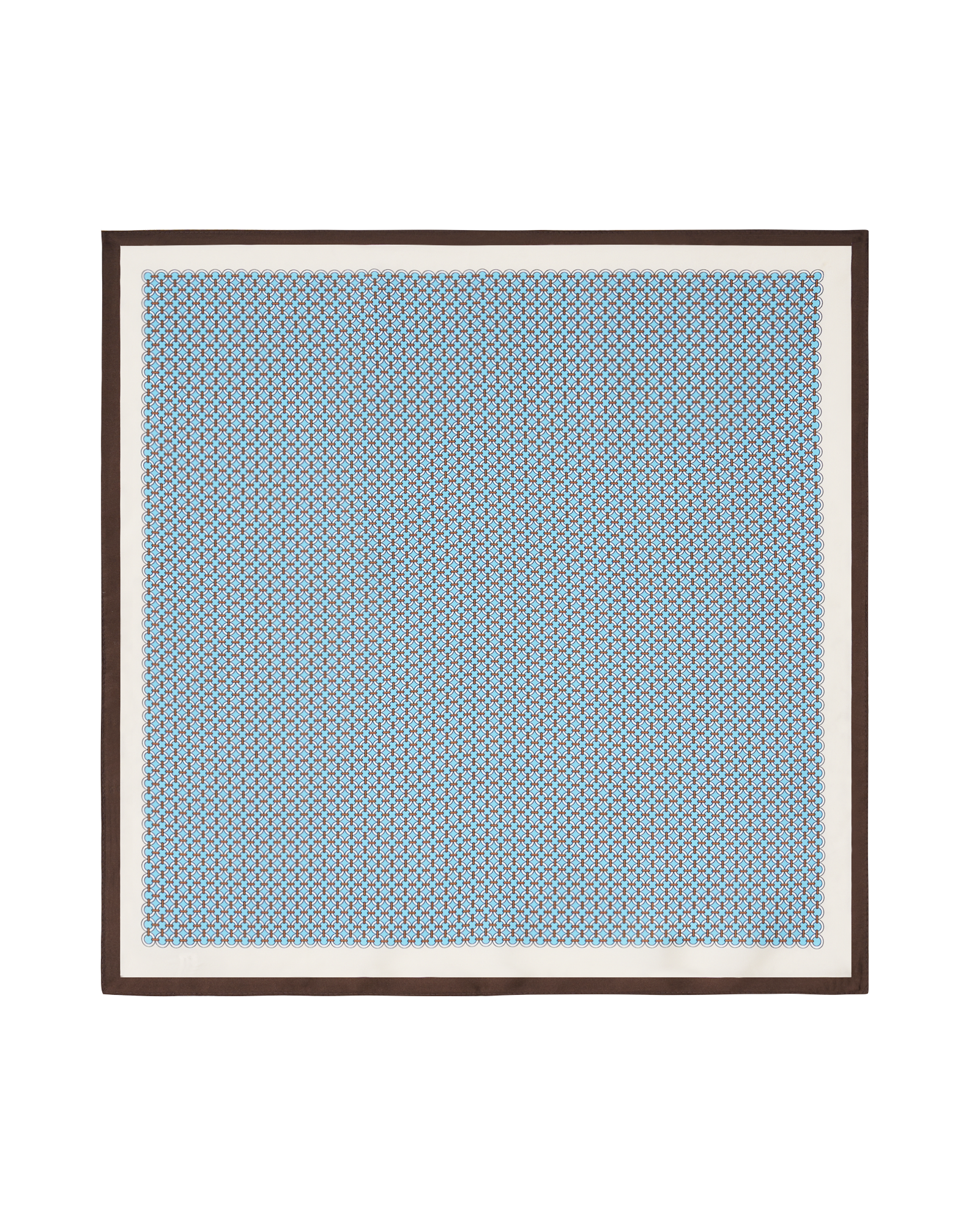 Delicate Blue & White Chain Print Silk Scarf