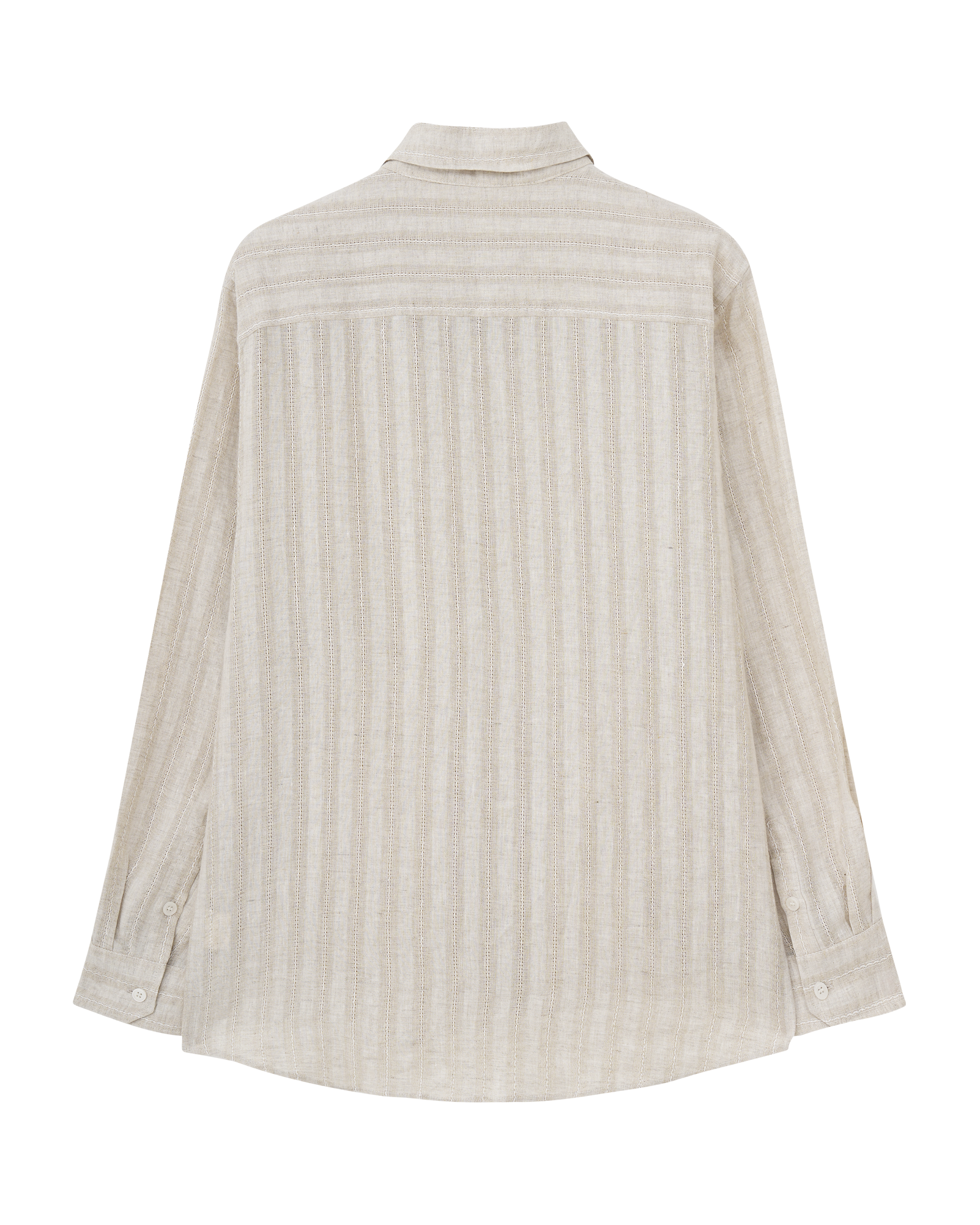 Openwork Striped Linen Shirt