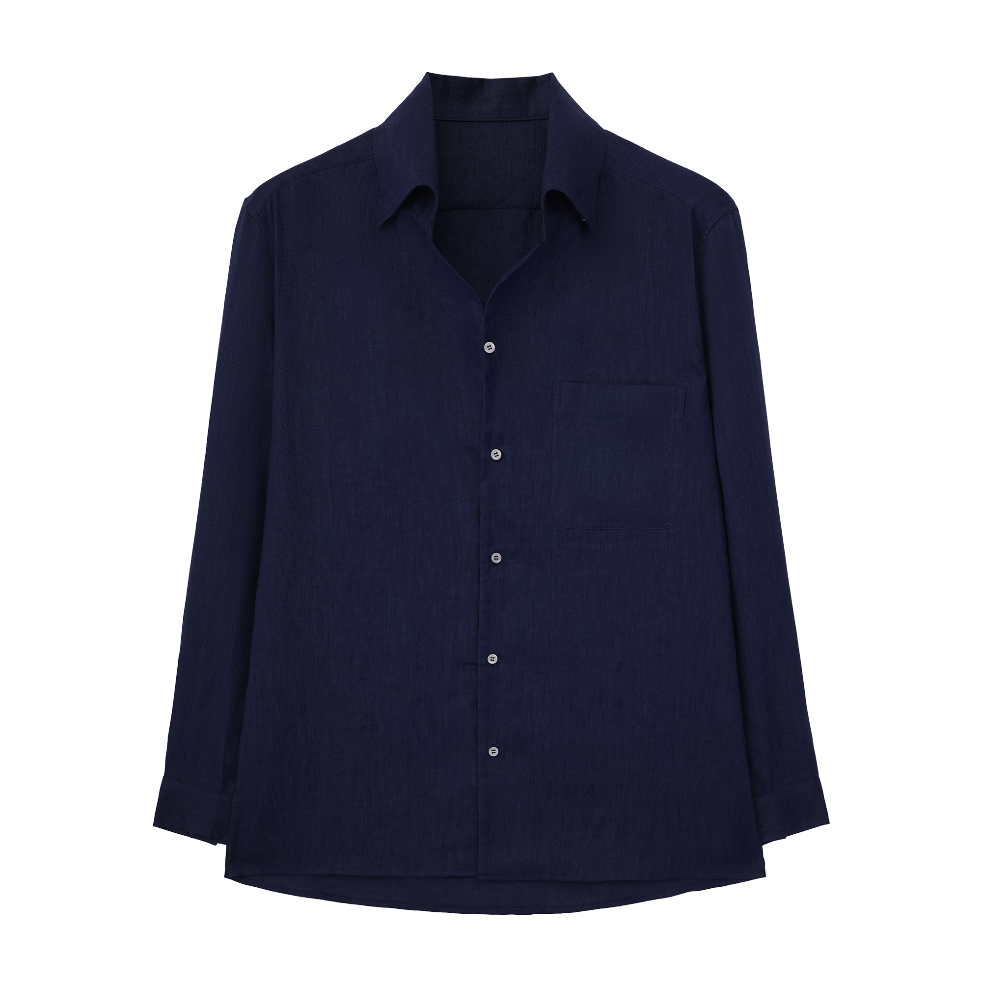 Linen Shiny Shell Button Shirt