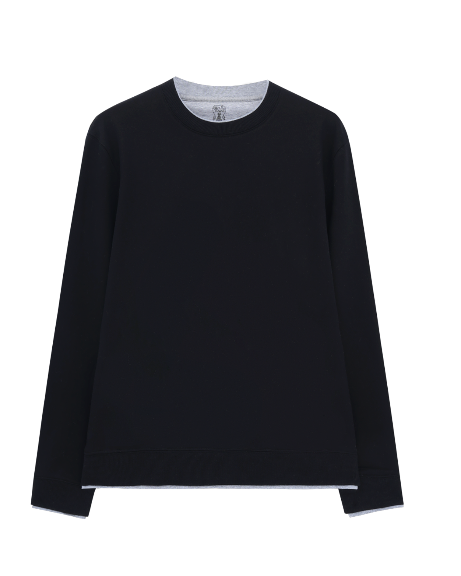 Cotton Double-Layer Crewneck Sweatshirt