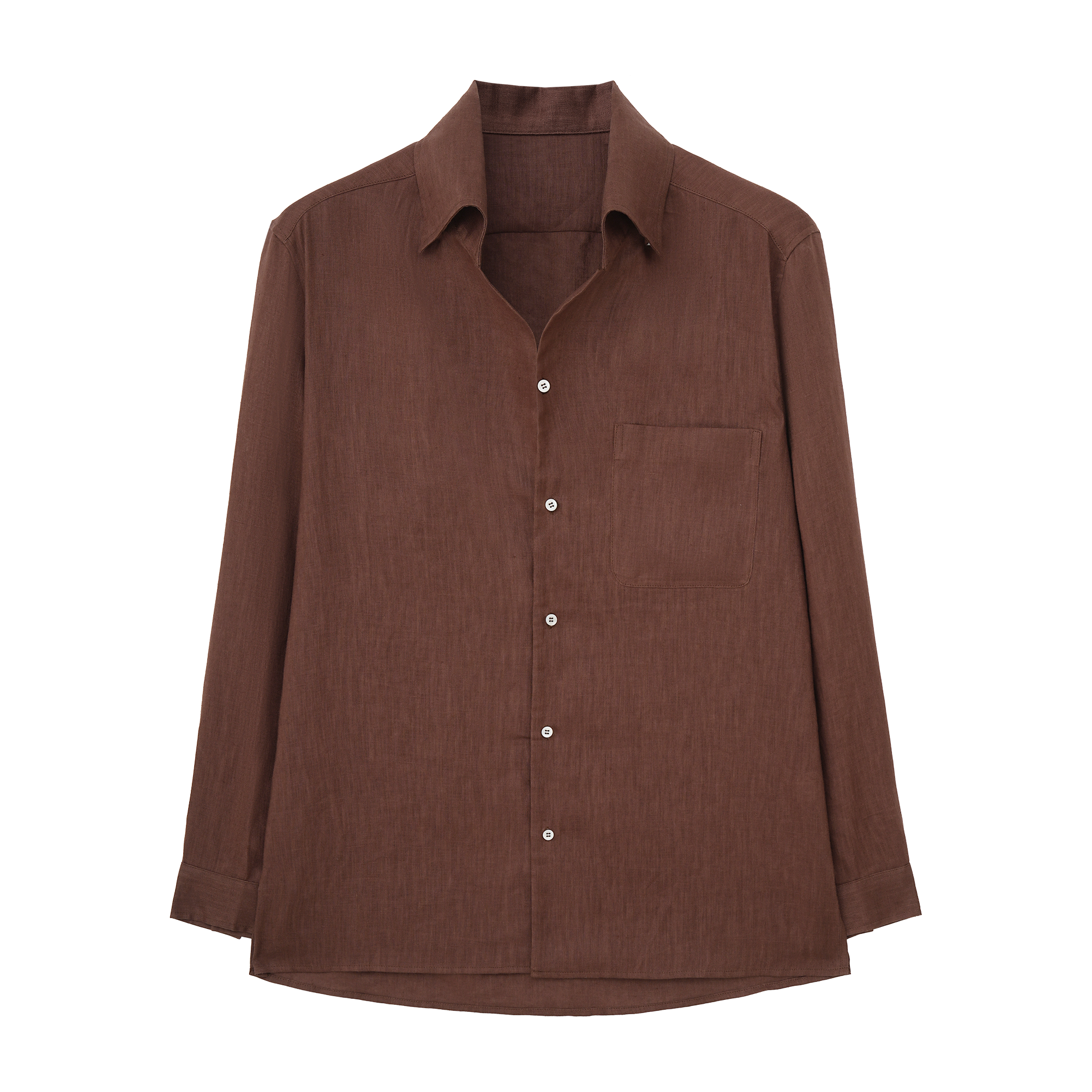Linen Shiny Shell Button Shirt