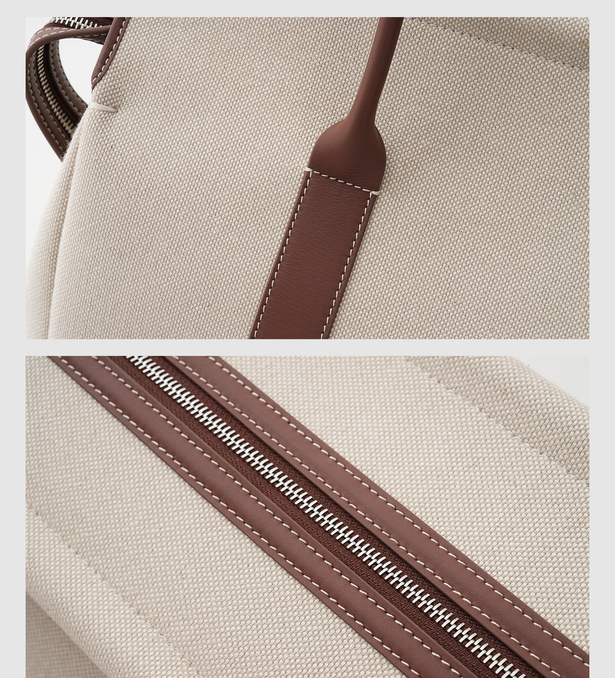 Woven Leather Double-Handle Travel Tote