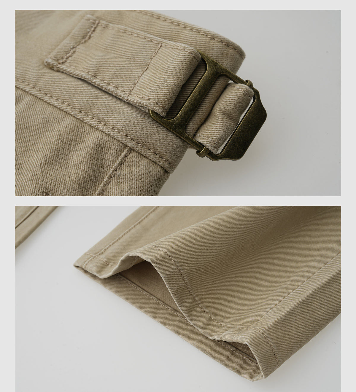 100% Cotton Symmetrical-Pleated Casual Pants