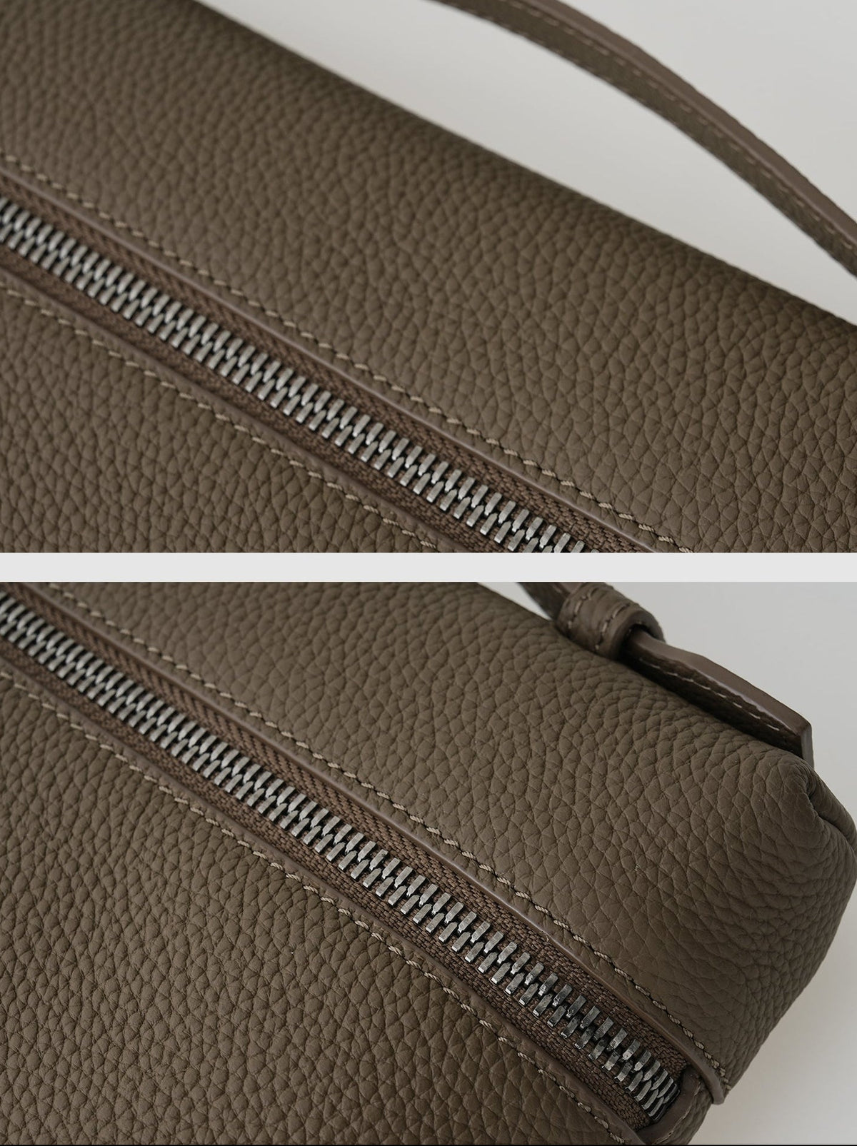 100% Cowhide Leather Bag – Lychee Texture, Structured Shape