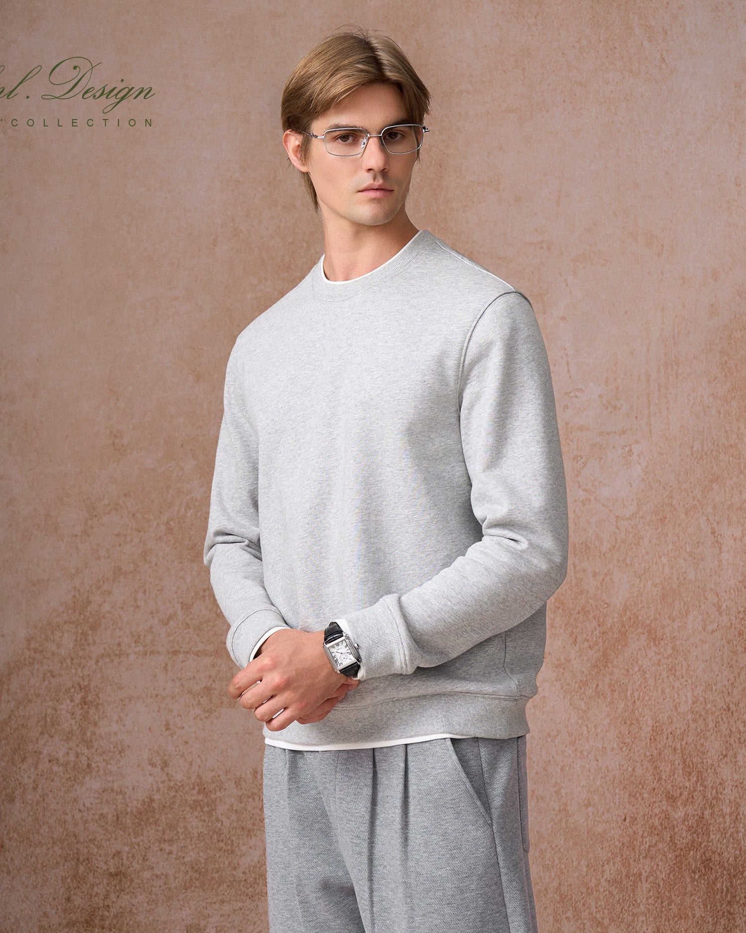Cotton Double-Layer Crewneck Sweatshirt