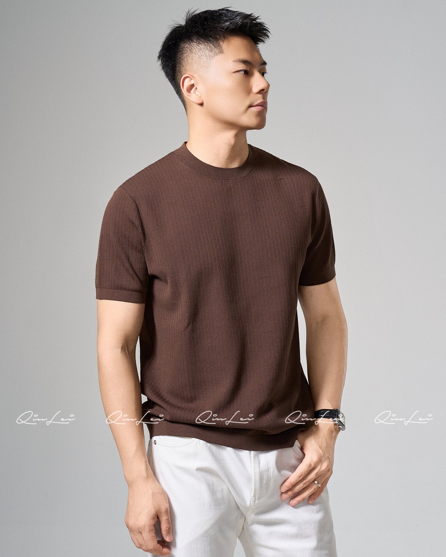 Textured Silk Cotton T-Shirt