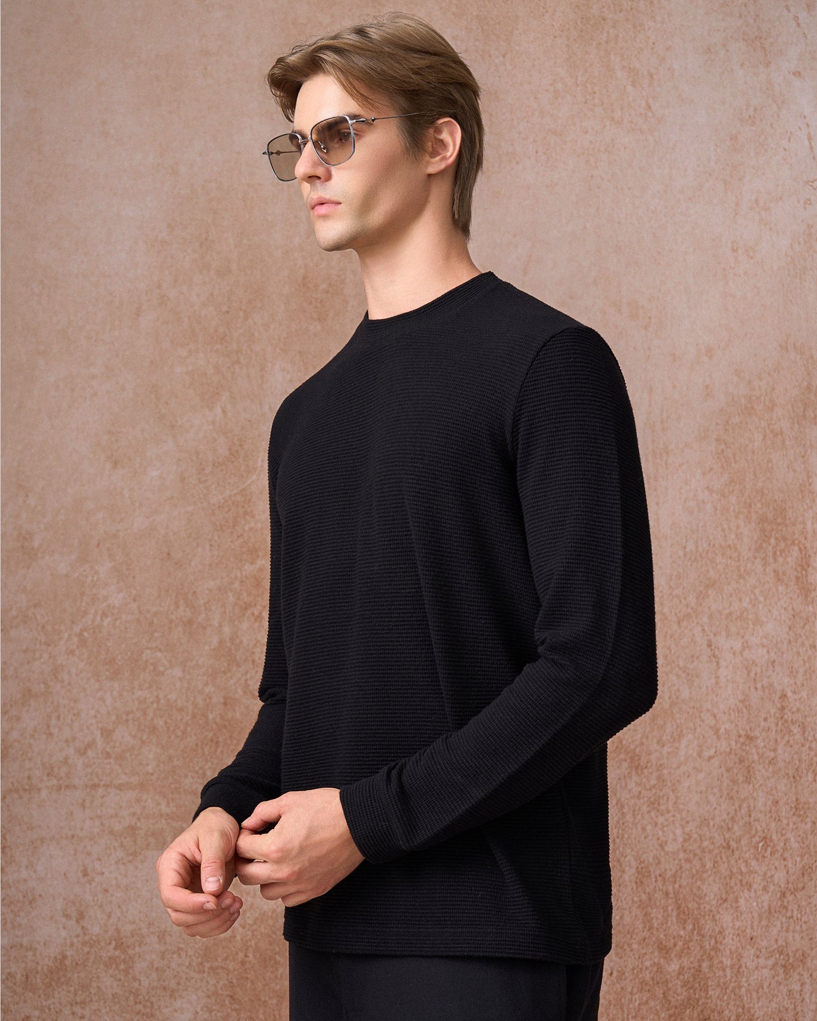 Custom Mélange Yarn Knit Sweater