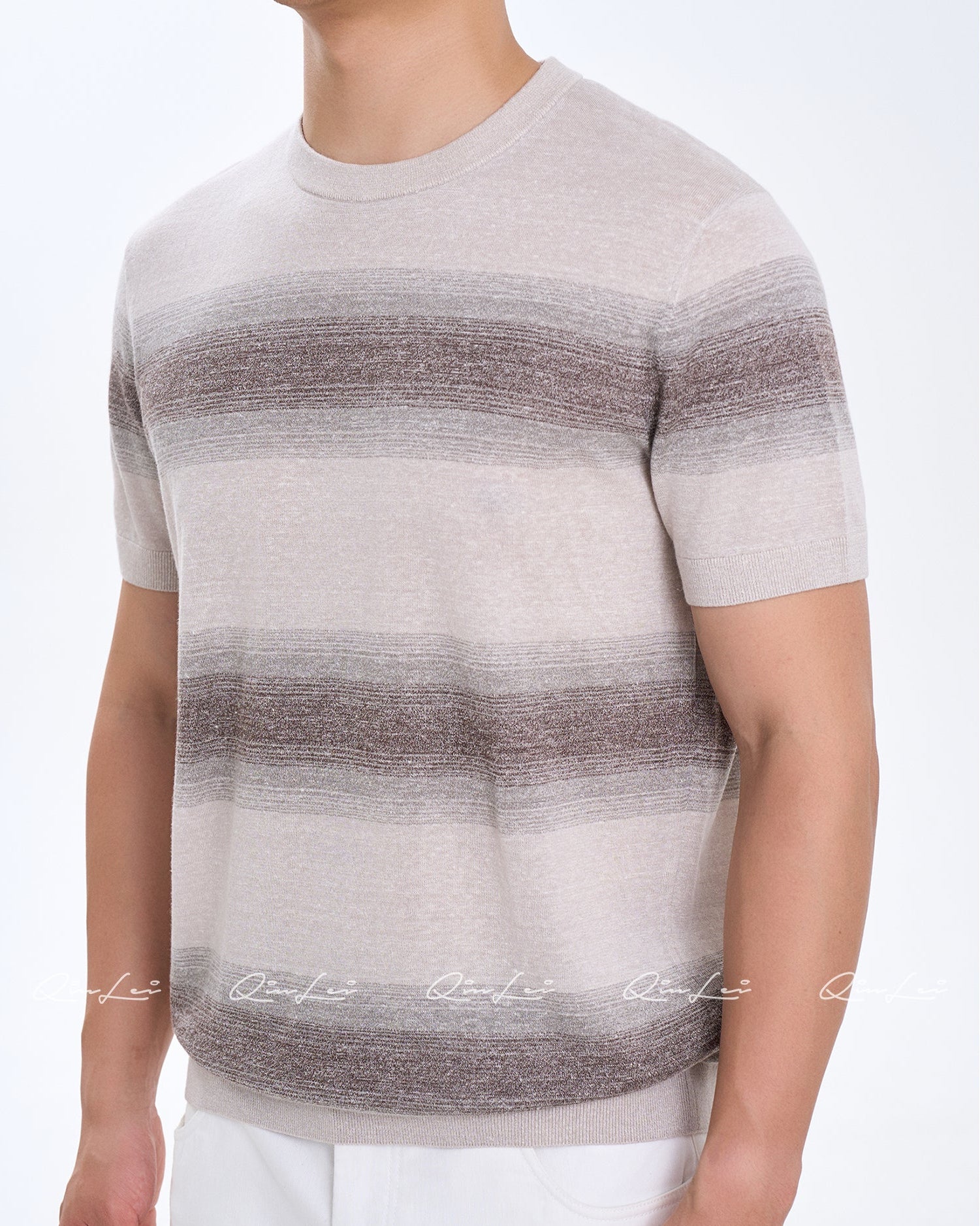 Textured Wool Linen T-Shirt