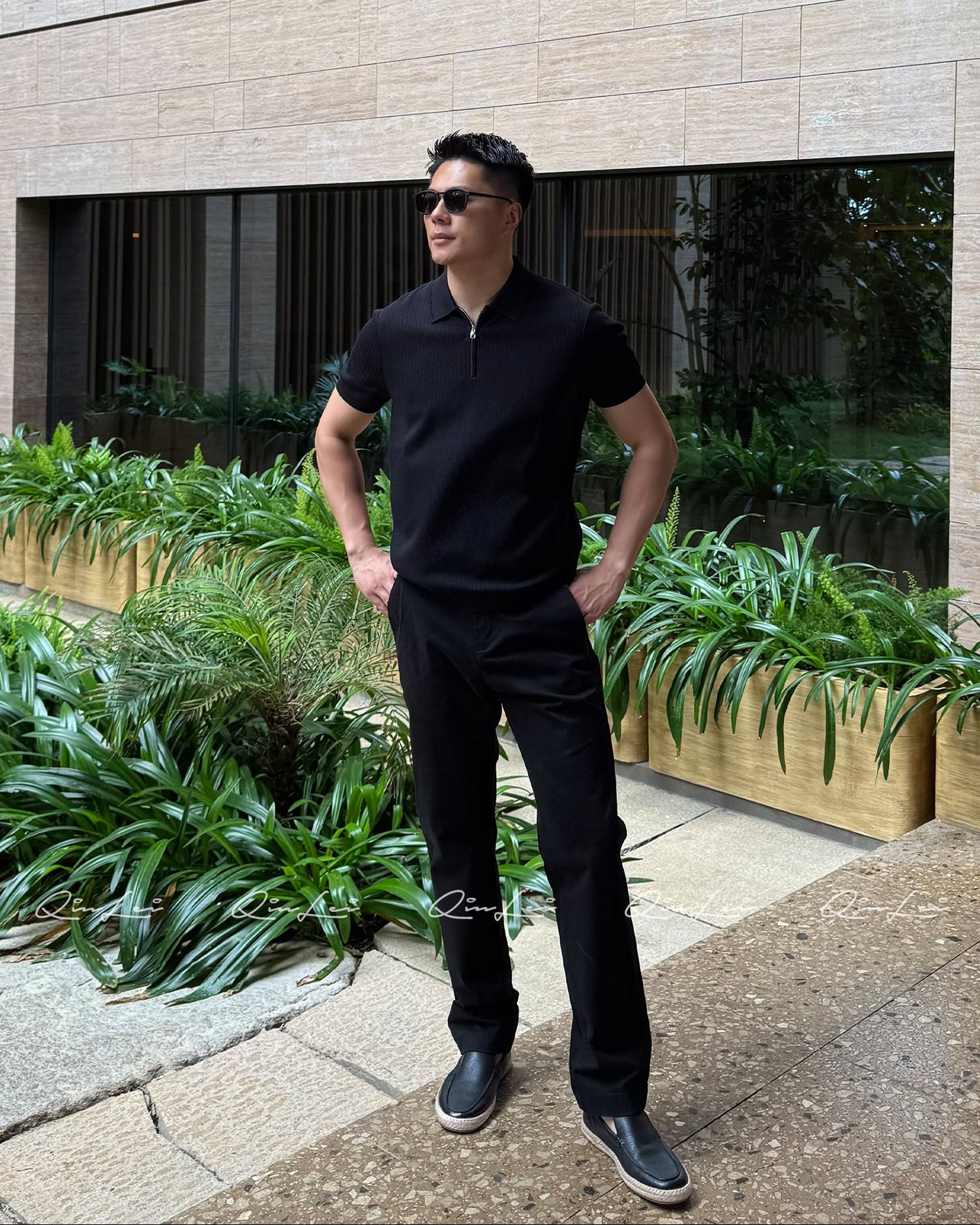 Half-Zip Cotton Polo