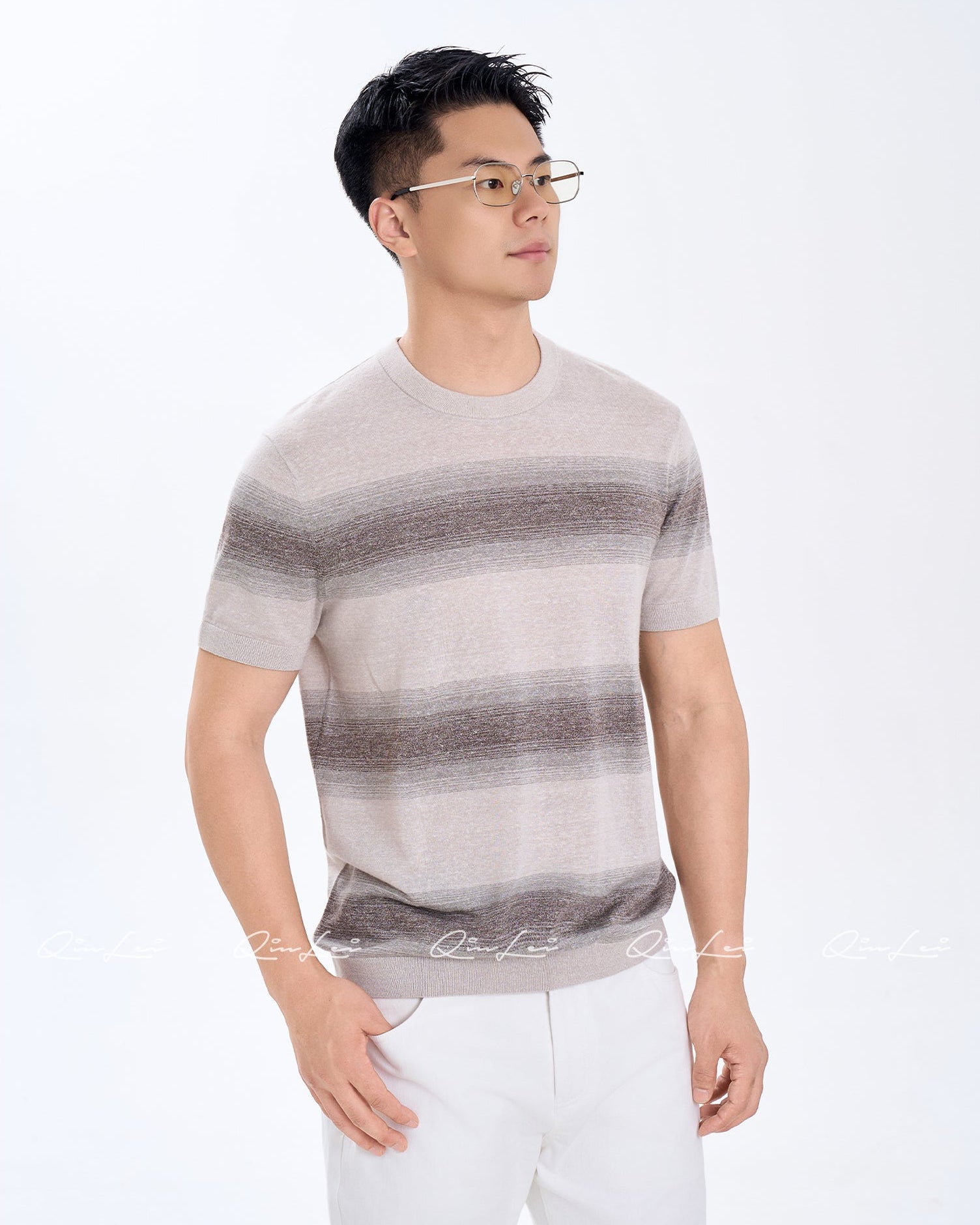Textured Wool Linen T-Shirt