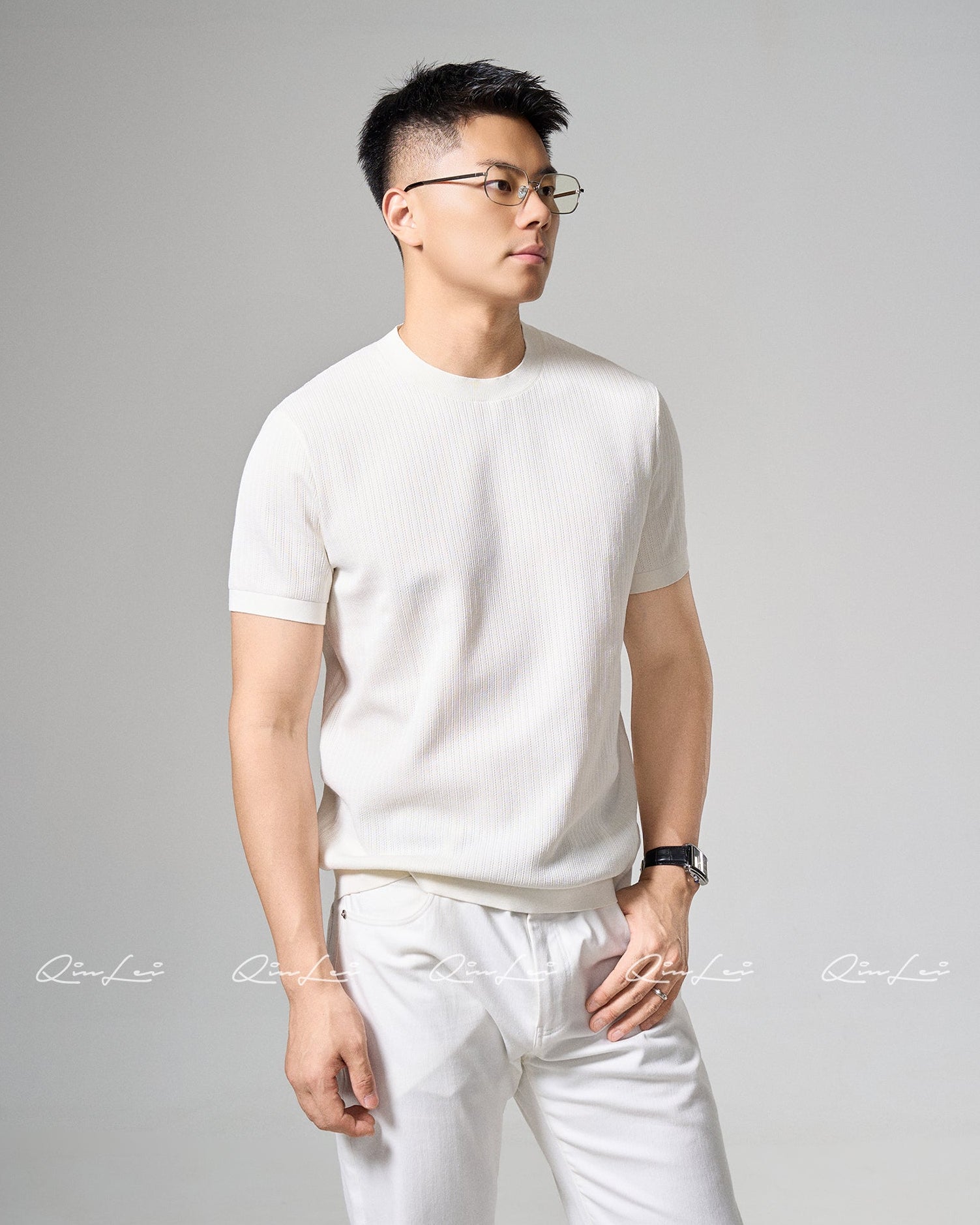 Textured Silk Cotton T-Shirt