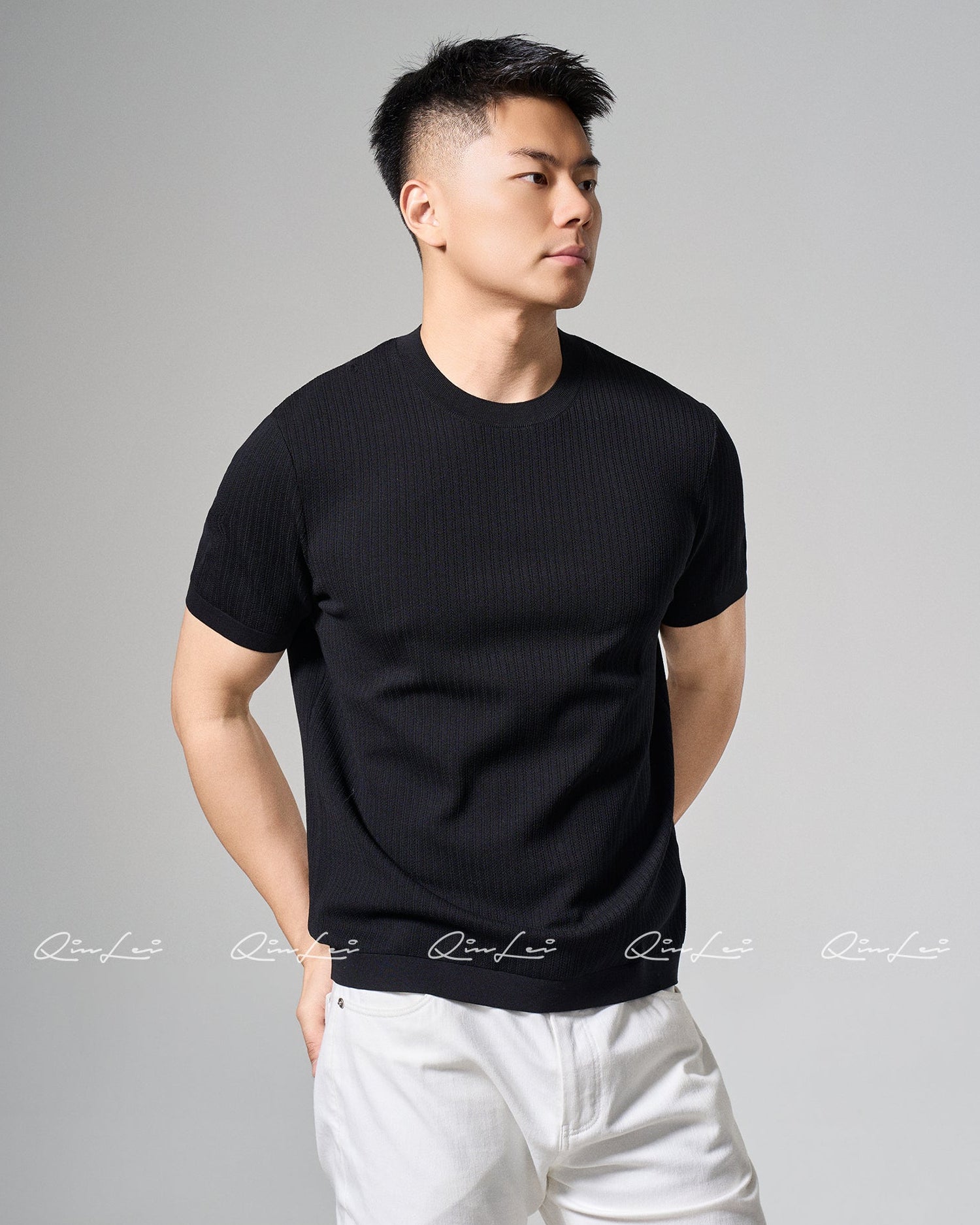 Textured Silk Cotton T-Shirt