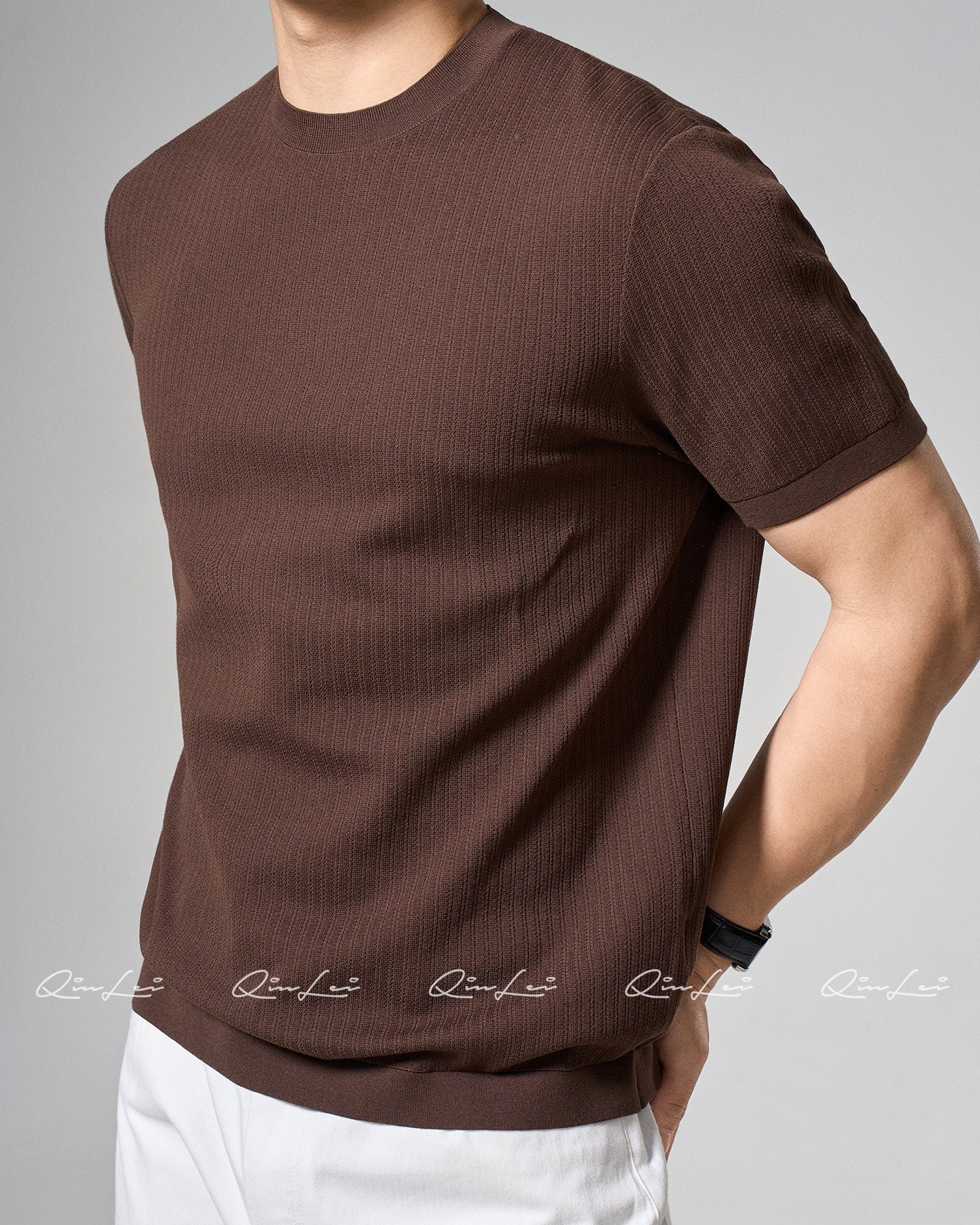 Textured Silk Cotton T-Shirt