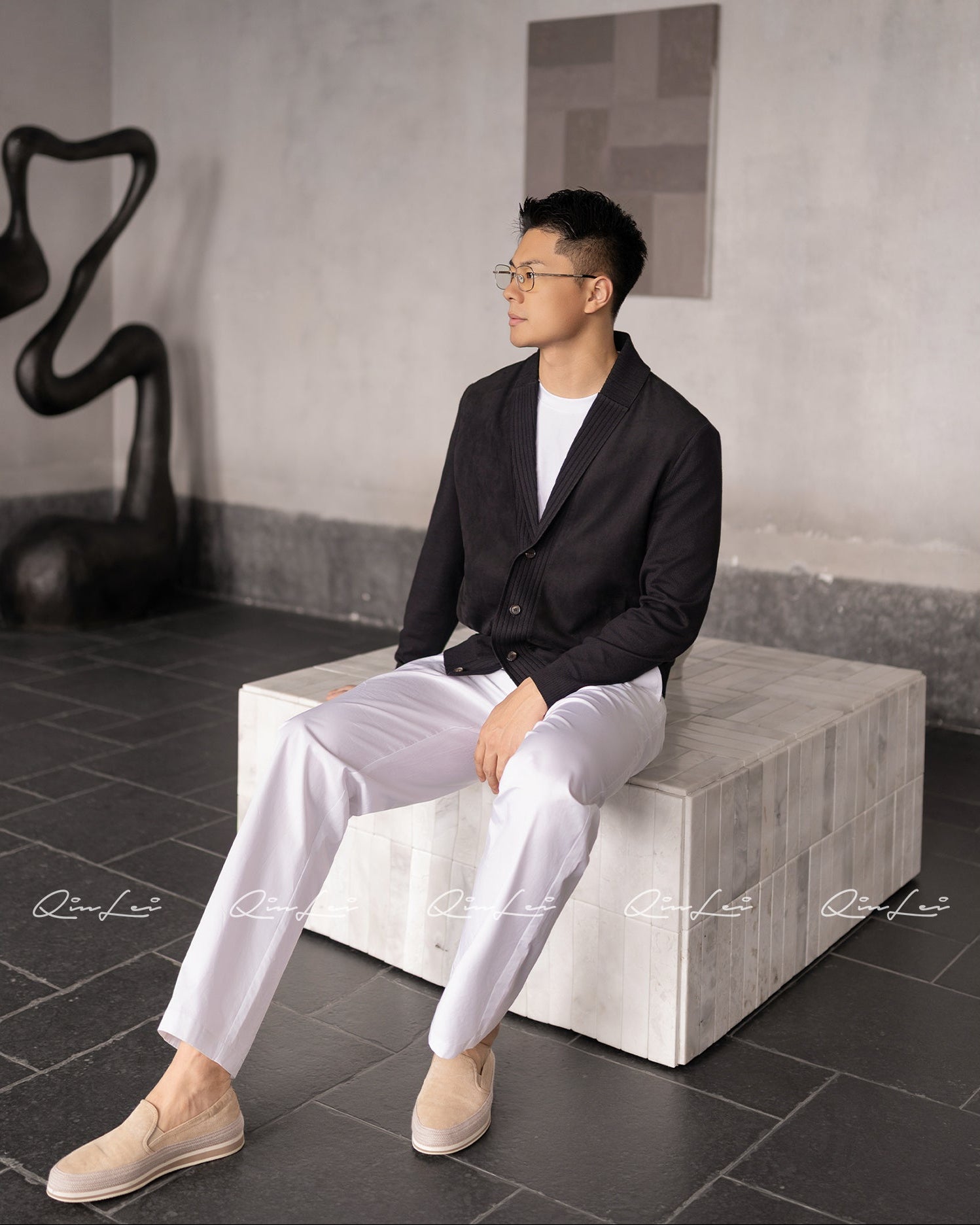 Knit Suede Jacket