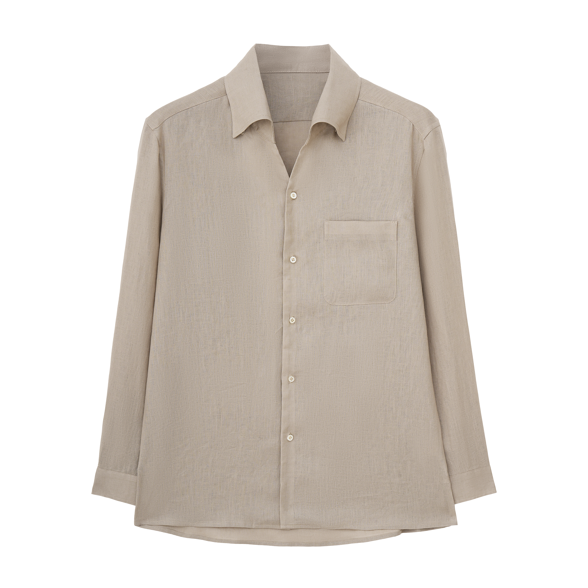 Linen Shiny Shell Button Shirt