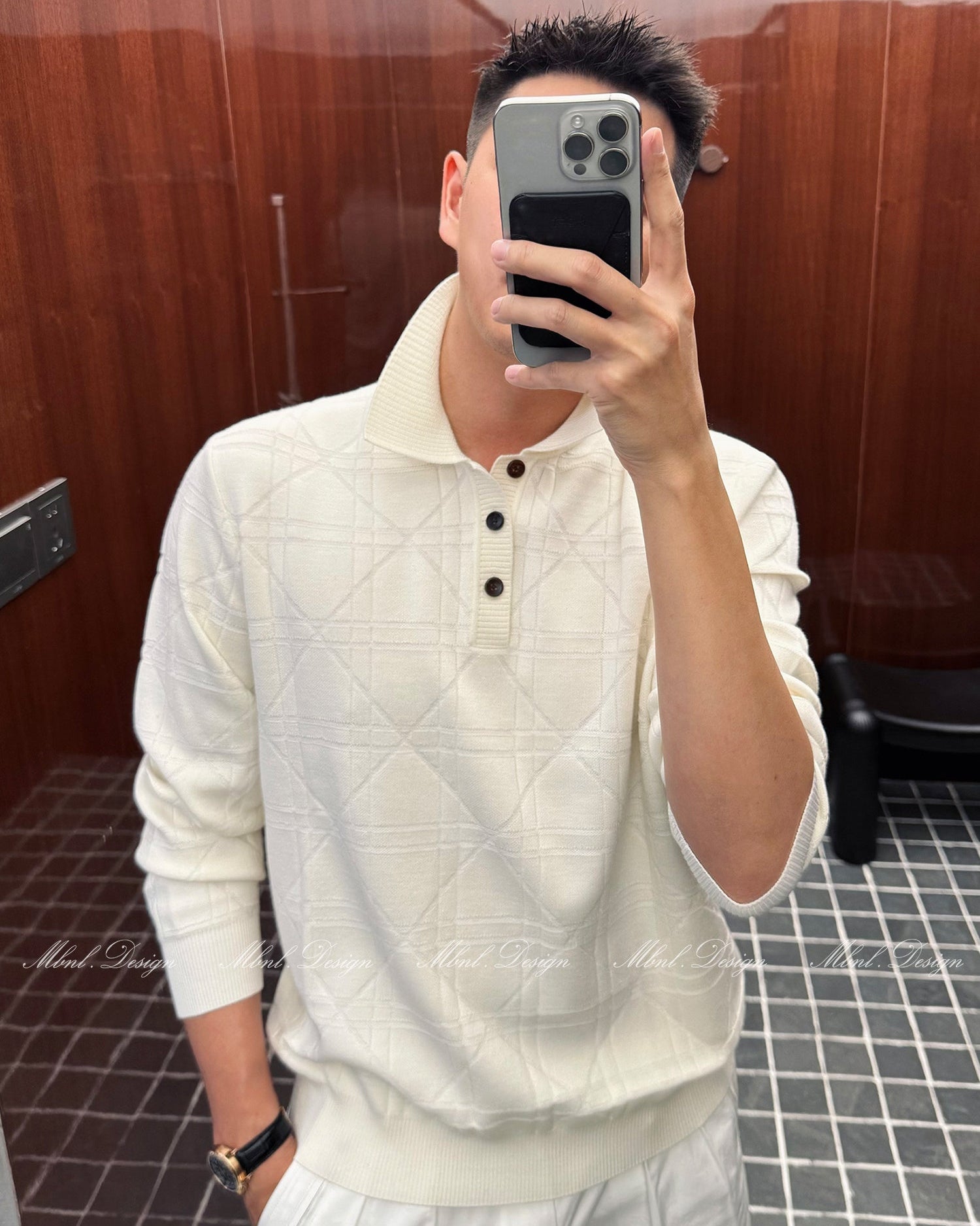 Wool Blend Knit Polo