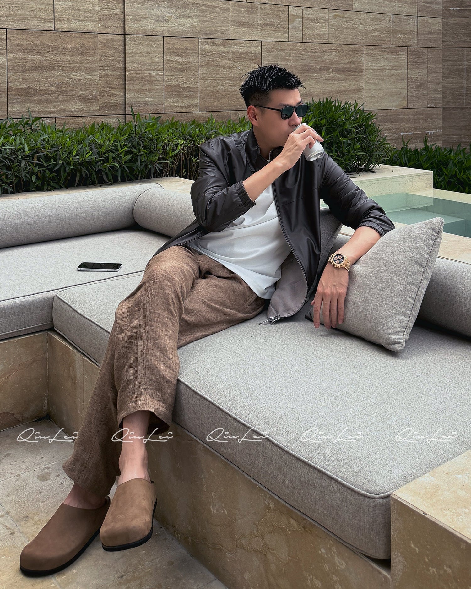 Textured Linen Pants