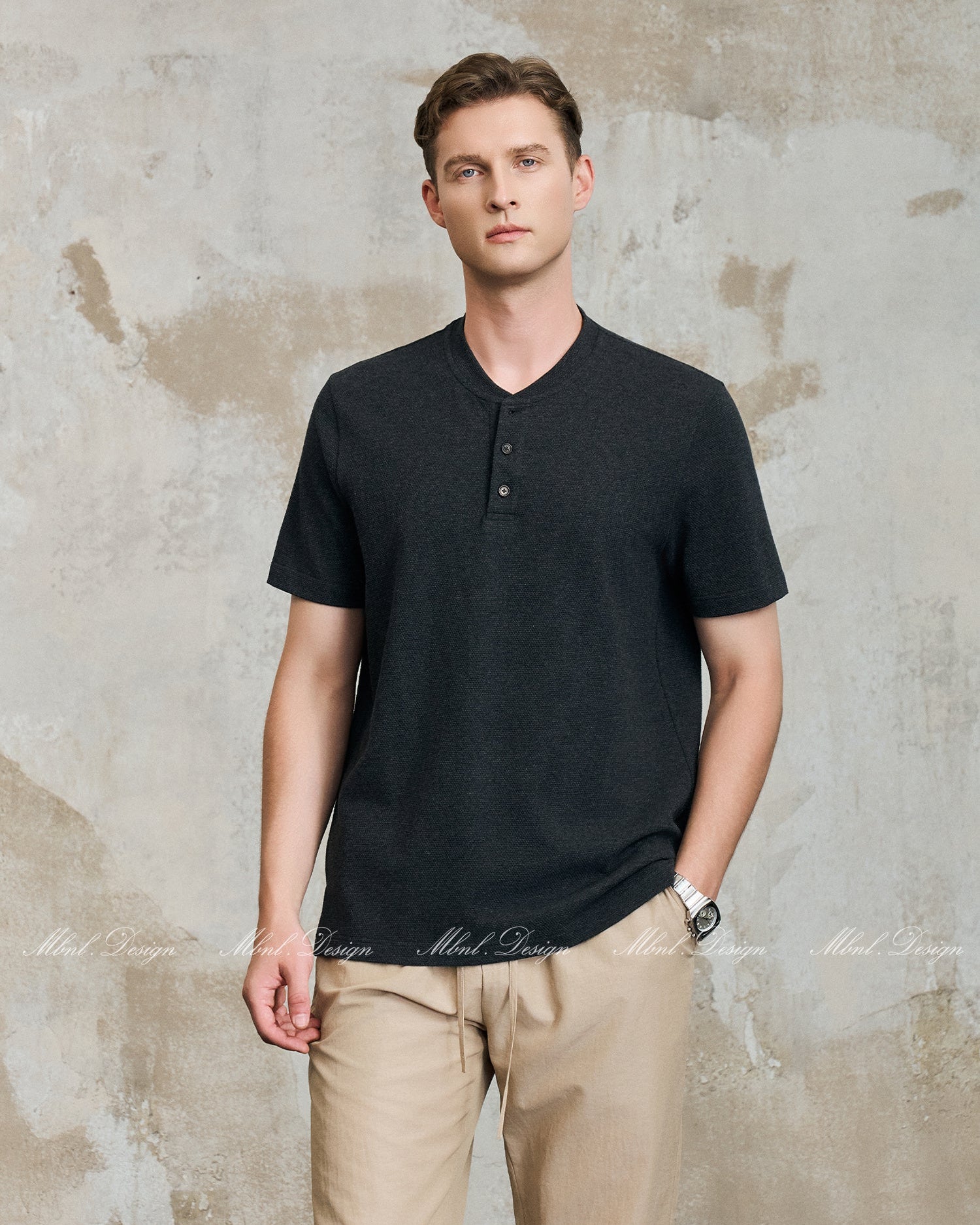 Soft Cotton Henley T-Shirt