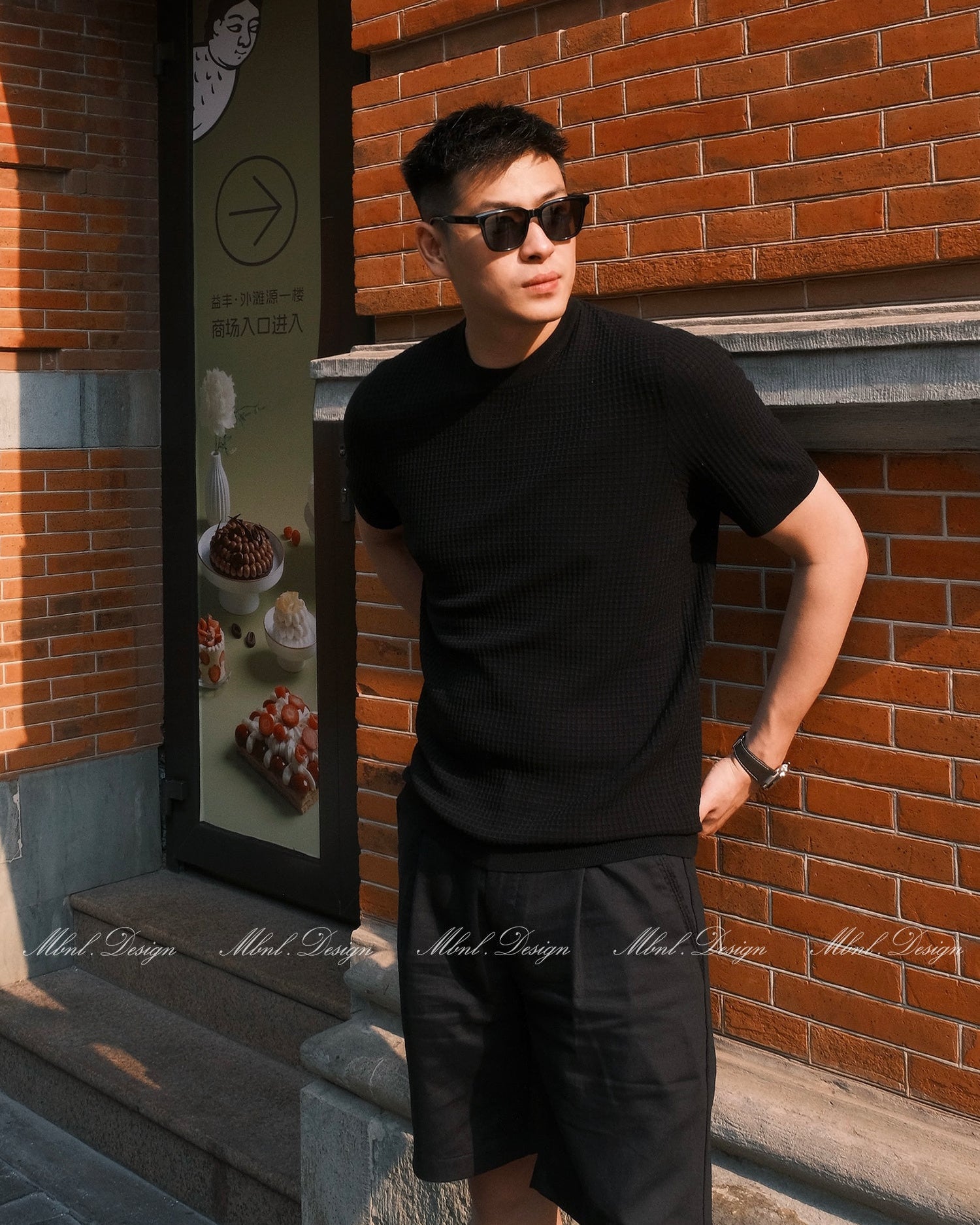 Triple-Yarn Blend Knit T-Shirt