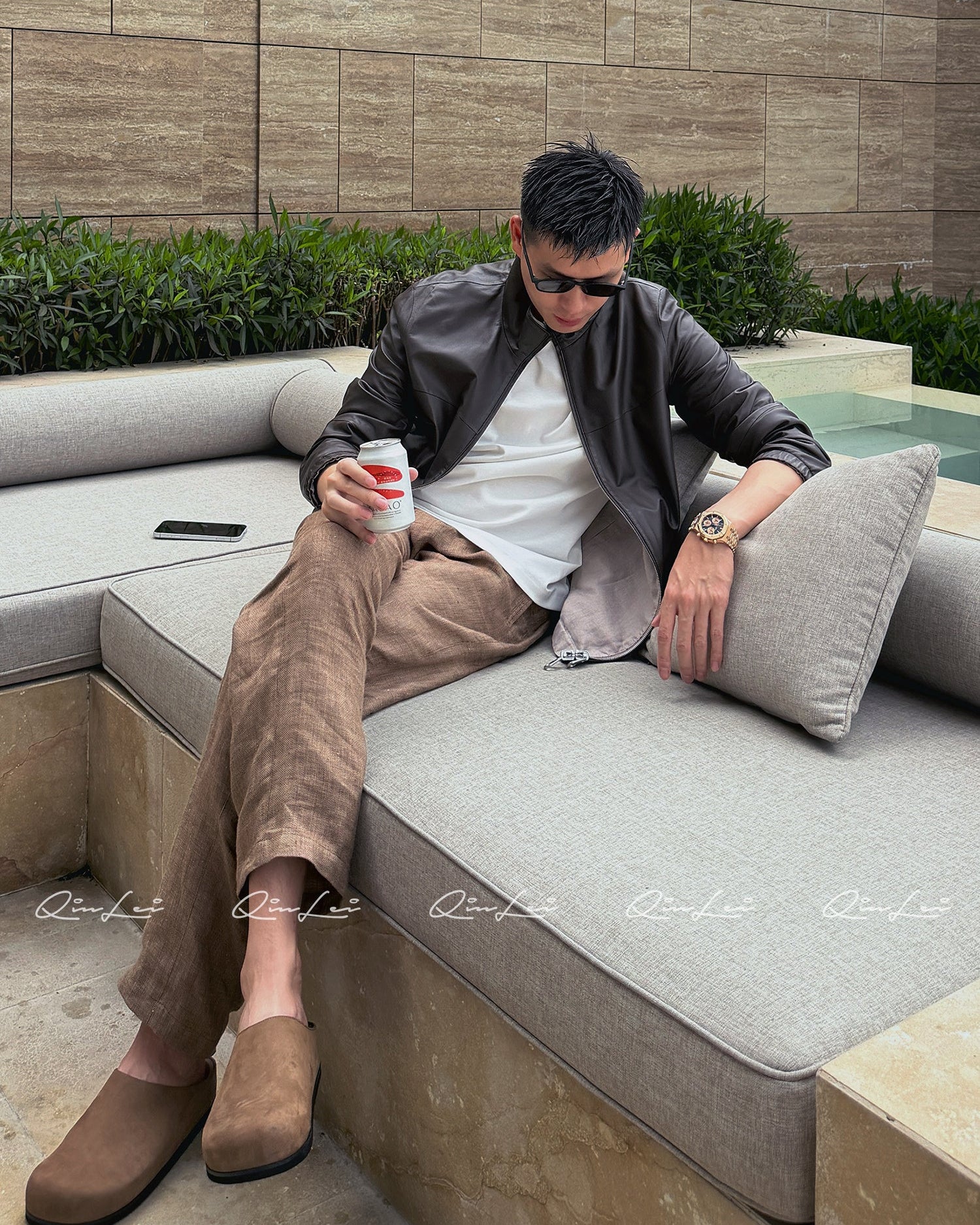 Textured Linen Pants