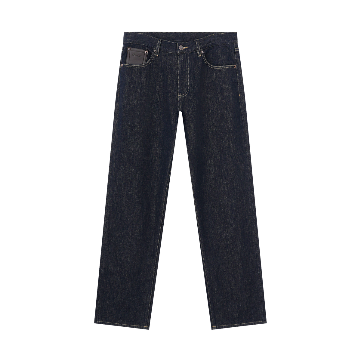 Vintage-Washed Straight-Leg Cotton Jeans