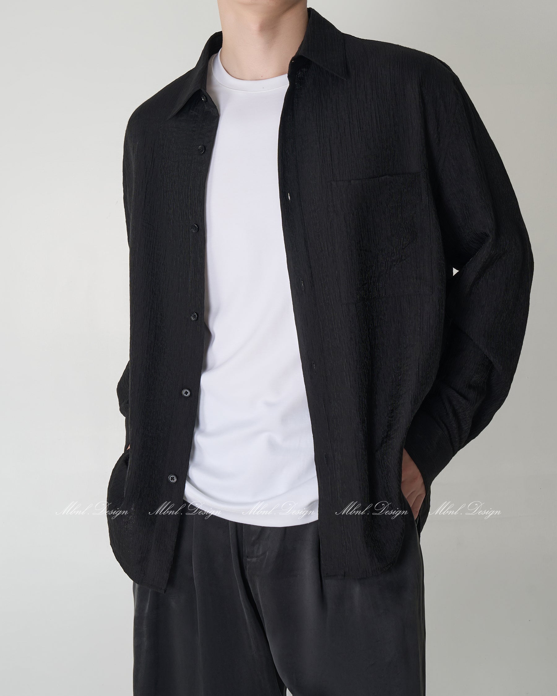 Wool Knit Collar Shirt
