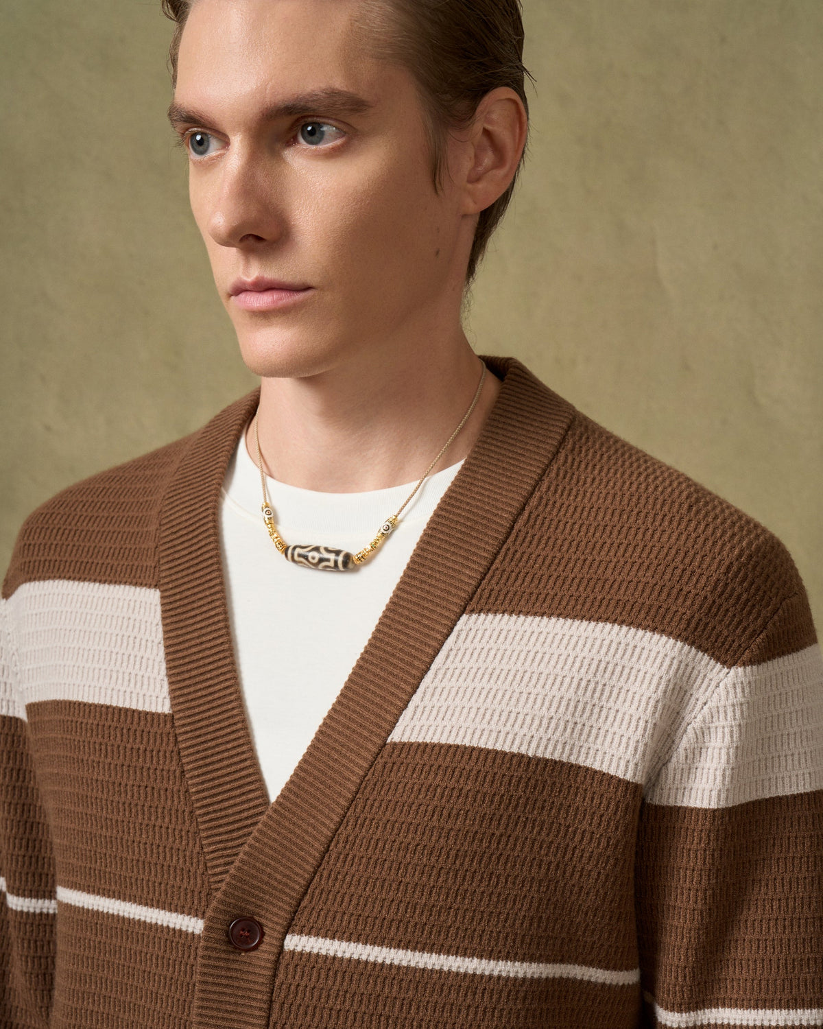 Sheep's Wool Textured Woven Cardigan