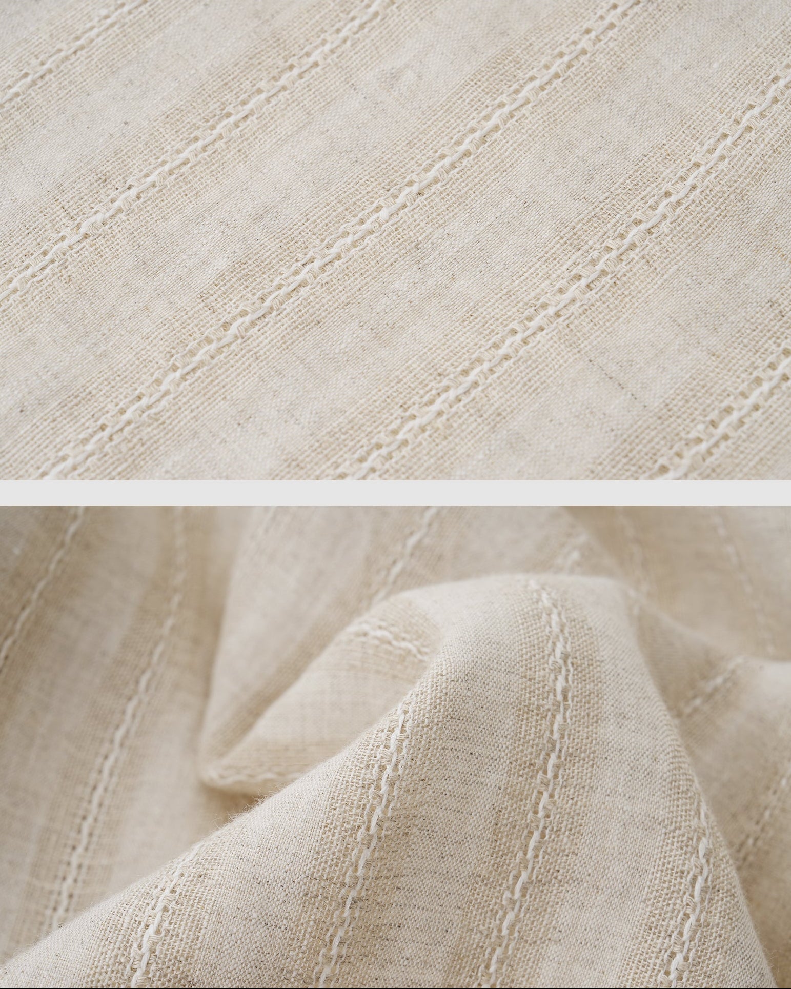 Openwork Striped Linen Shirt