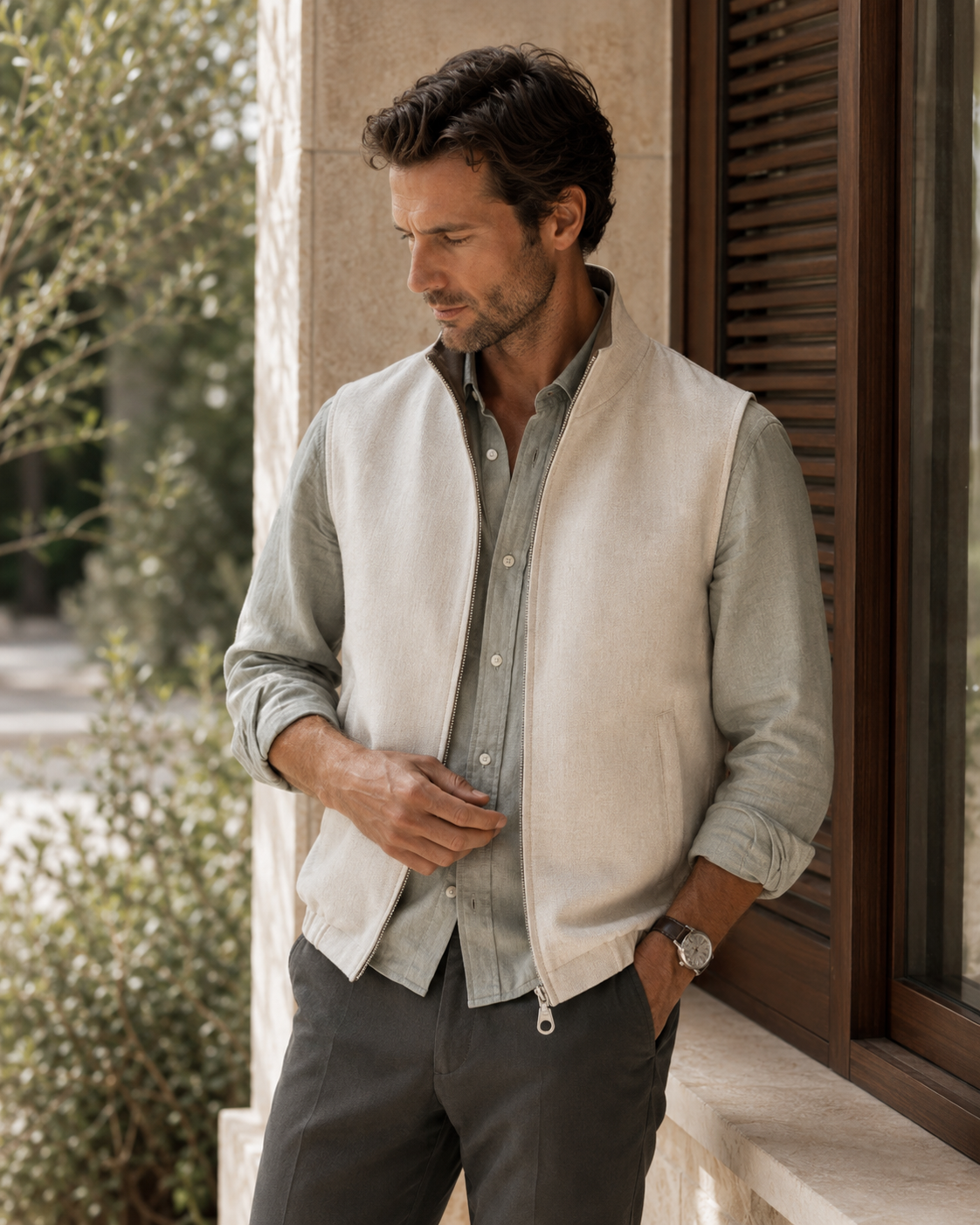 Reversible Linen Vest