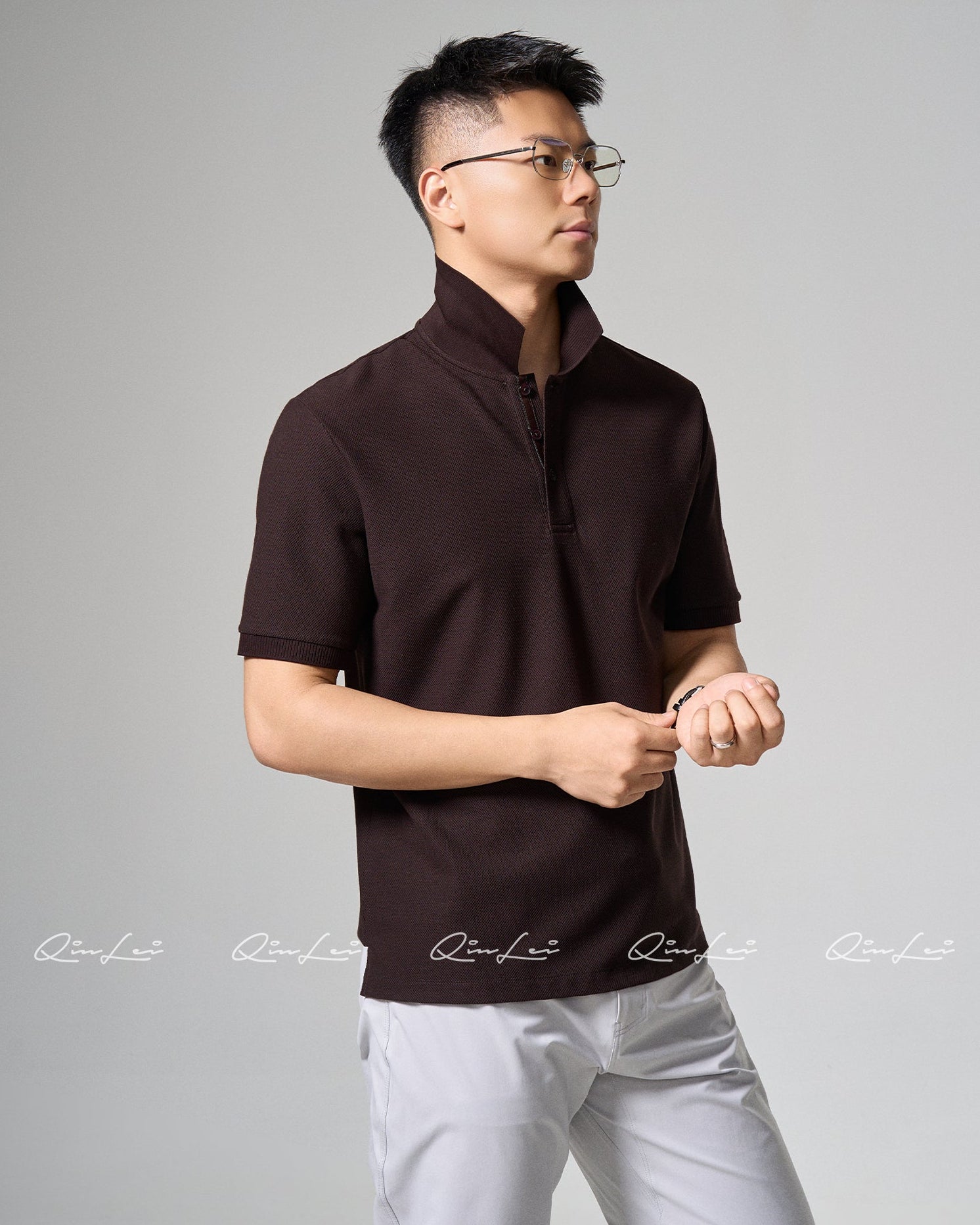 Slit Hem Cotton Polo