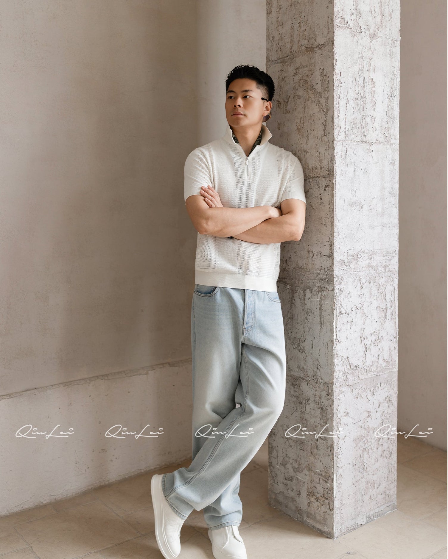 Tapered Cotton Jeans