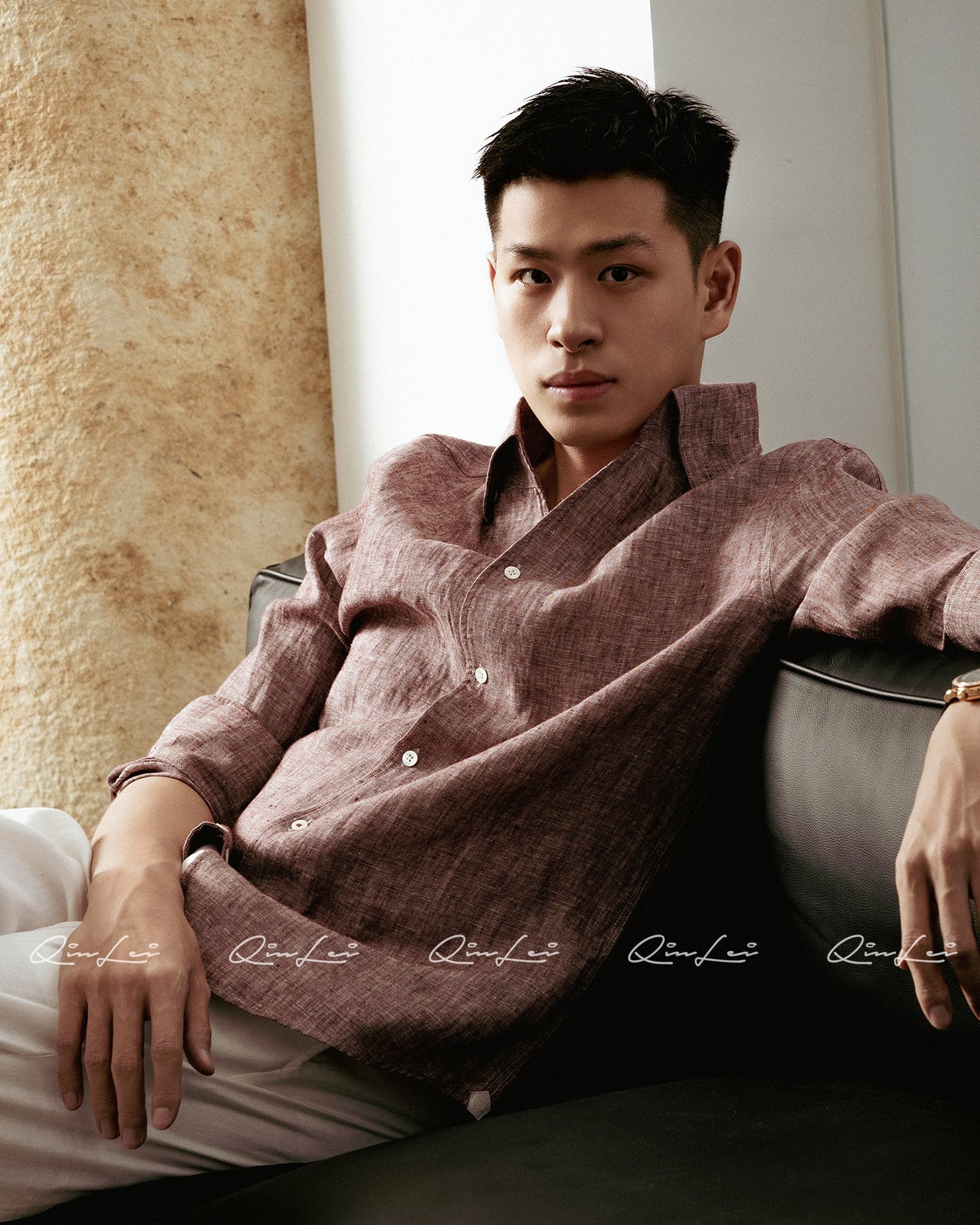 Draped Linen Shirt