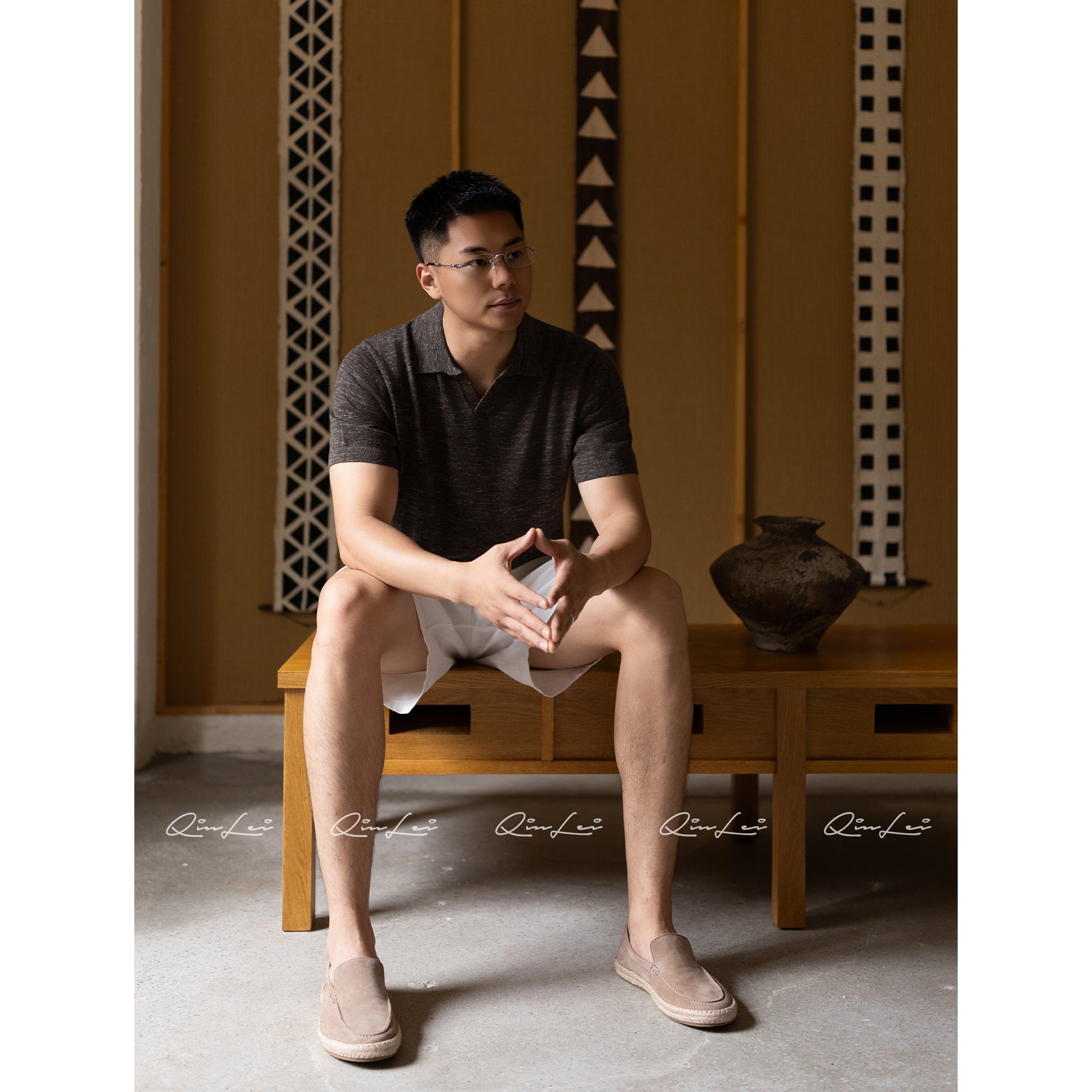 Short Sleeve Linen Polo