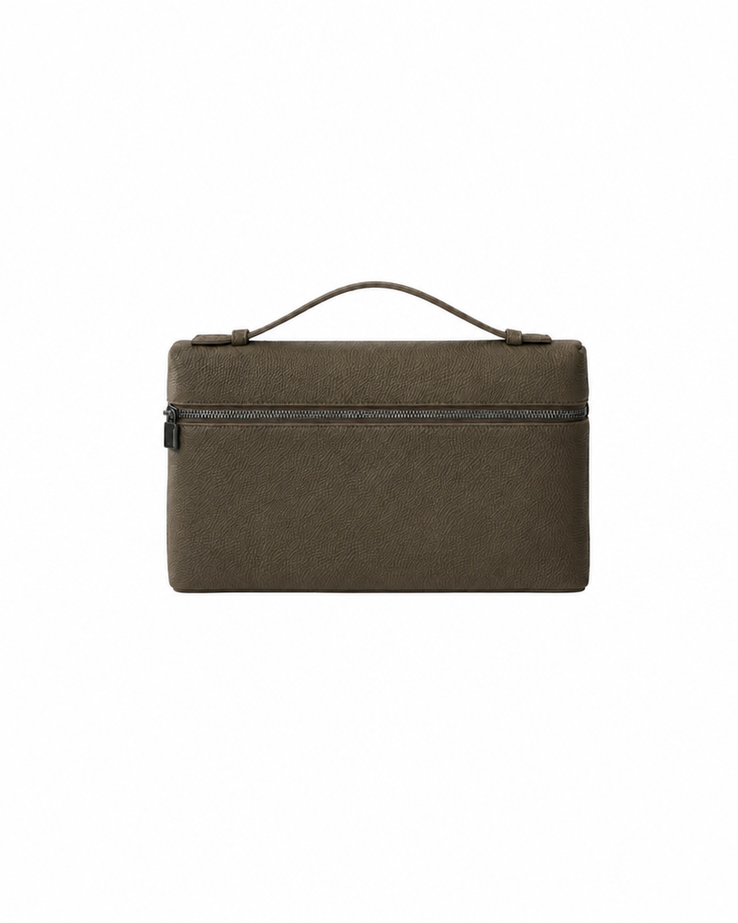 100% Cowhide Leather Bag – Lychee Texture, Structured Shape