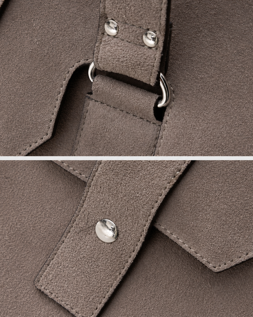 Minimalist Cow Suede-Lined Handbag