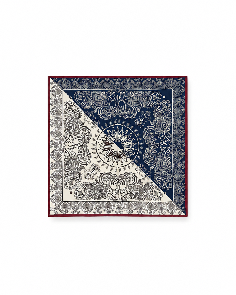 Wool & Silk Teardrop Scroll Scarf
