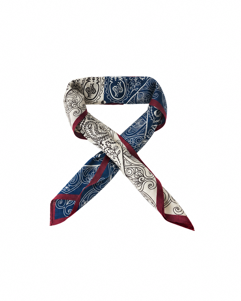 Wool & Silk Teardrop Scroll Scarf
