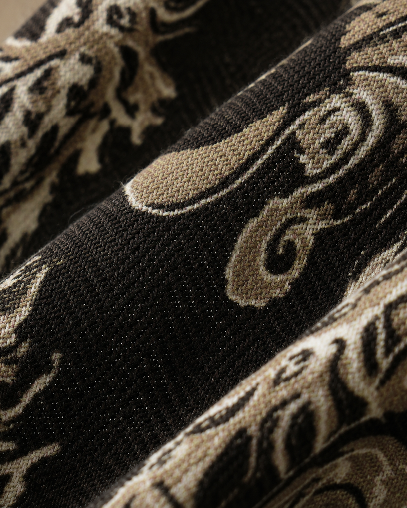 Custom-Woven Wool & Silk Asymmetrical Scarf