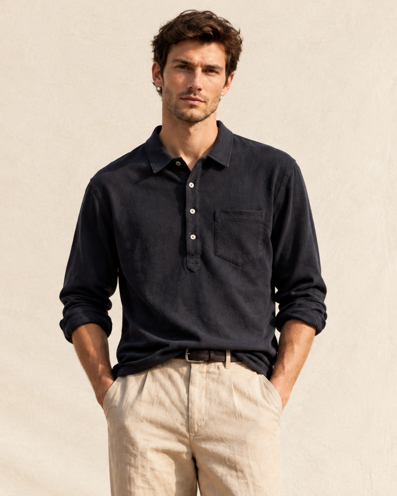 French Linen Long-Sleeve Shirt