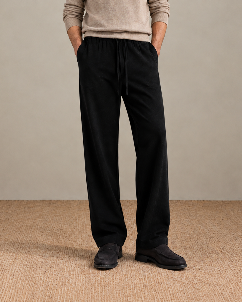 Drawstring Straight-Leg Casual Pants