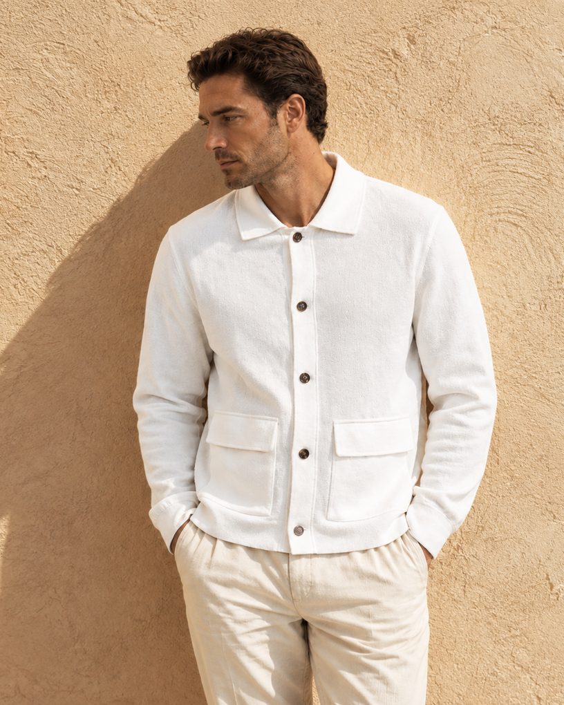 16-Gauge 20-Count Crisp Pure Cotton Cardigan