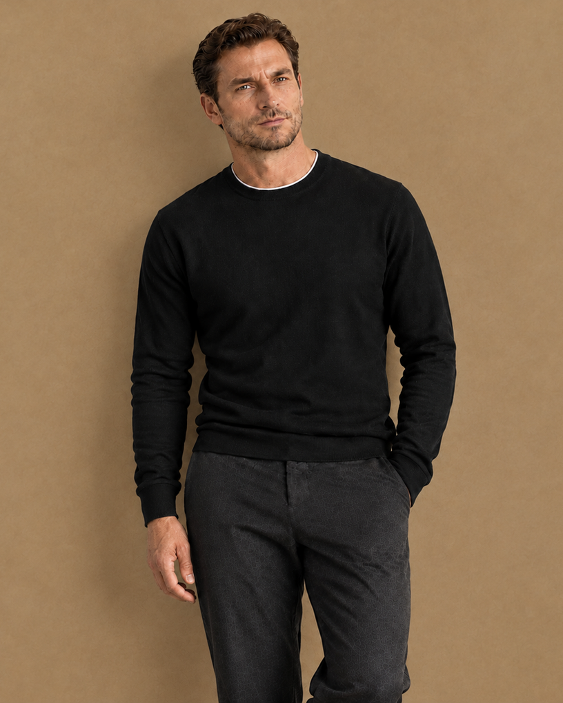 Color-Blocked Layered Knit Sweatshirt