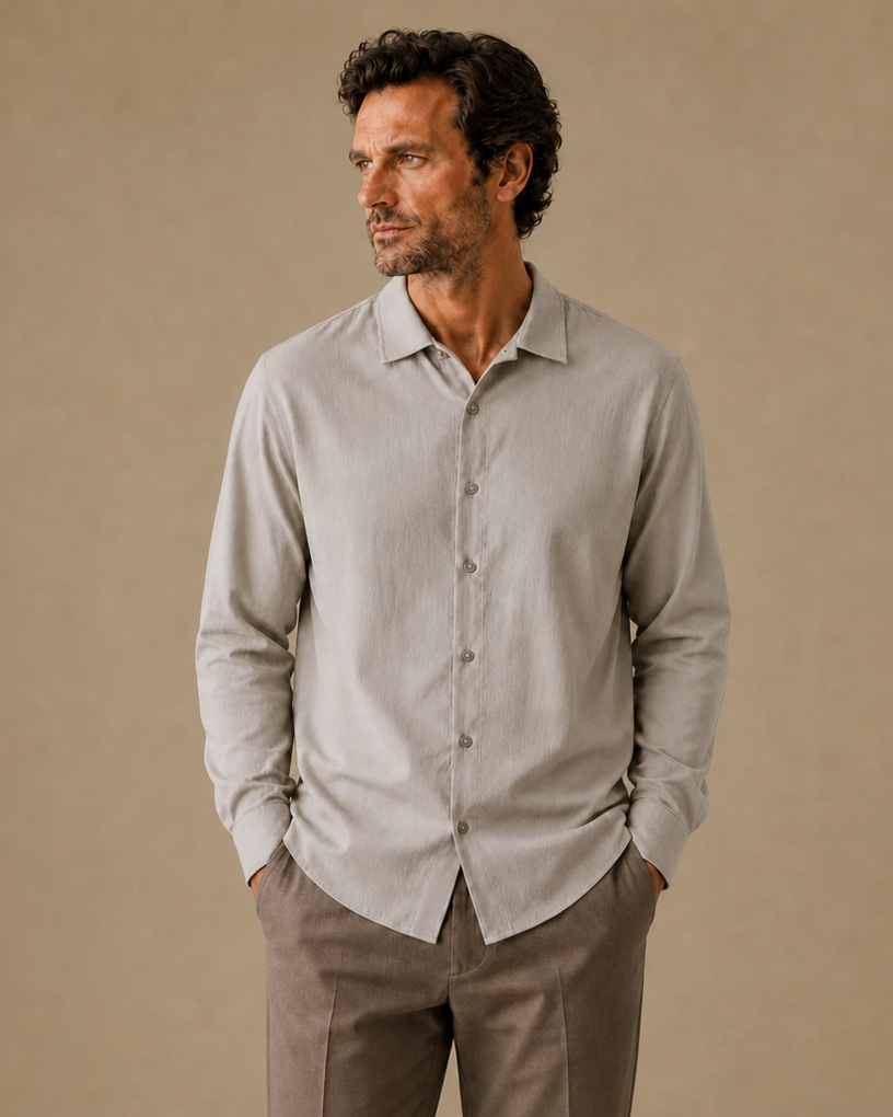 Classic Shell Buttons Linen Shirt