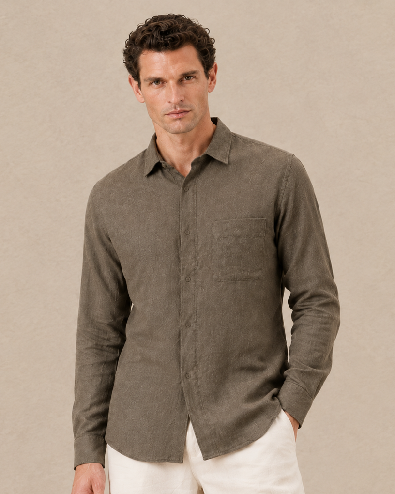 Drop Shoulder Linen Shirt